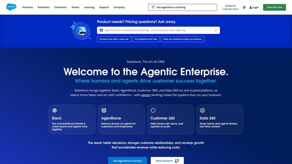 Screenshot of Salesforce Essentials website