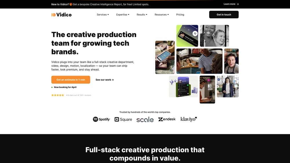 Screenshot of Vidico website