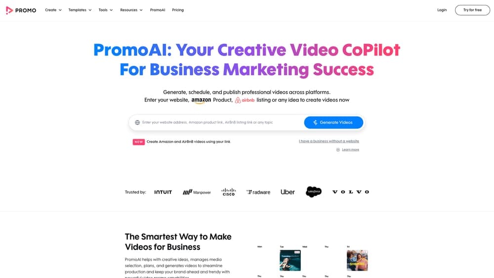 Screenshot of Promo.com website