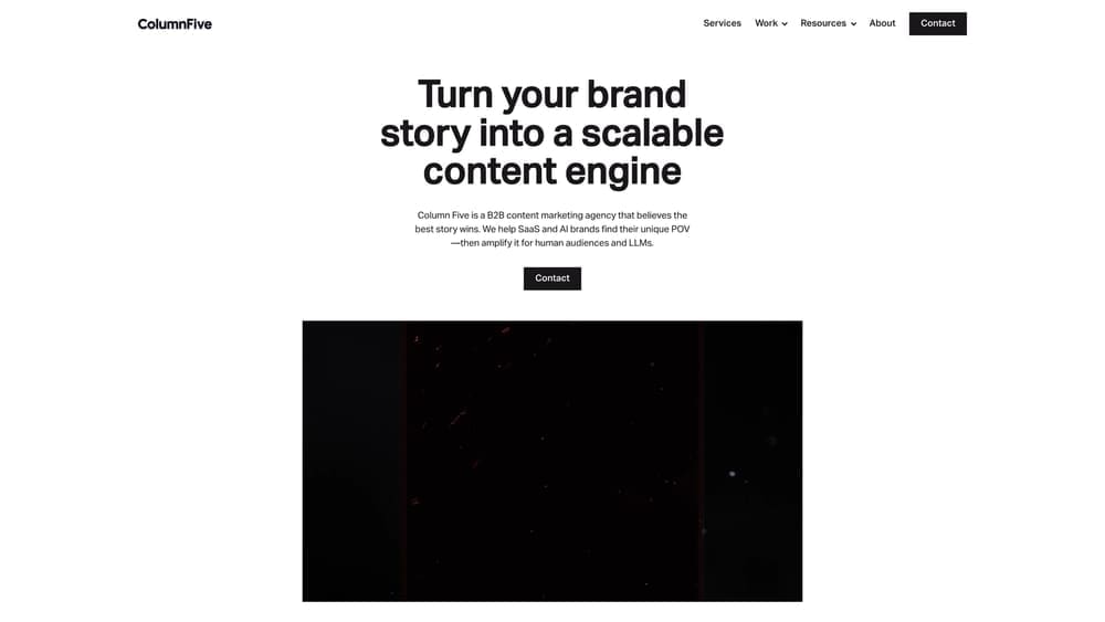 Screenshot of Column Five website