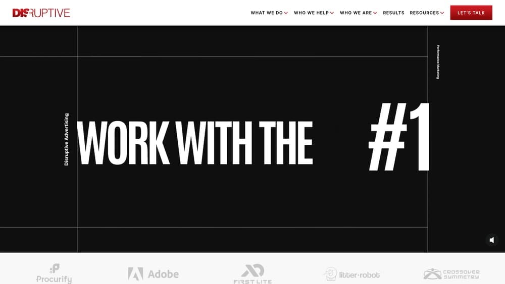 Screenshot of Disruptive Advertising website