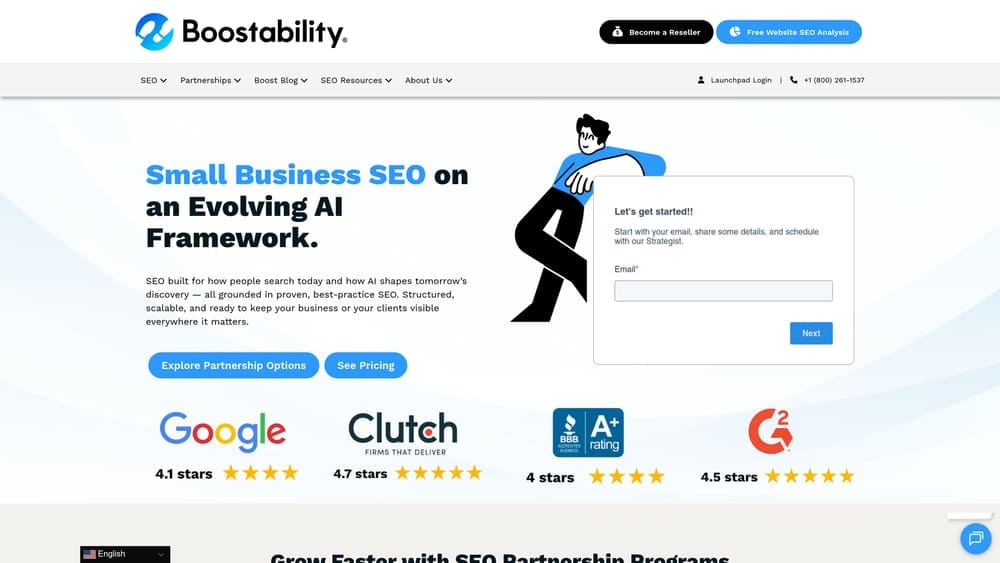 Screenshot of Boostability website
