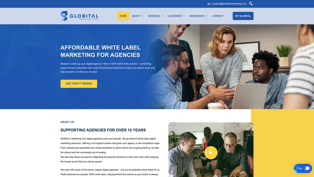 Screenshot of Globital website