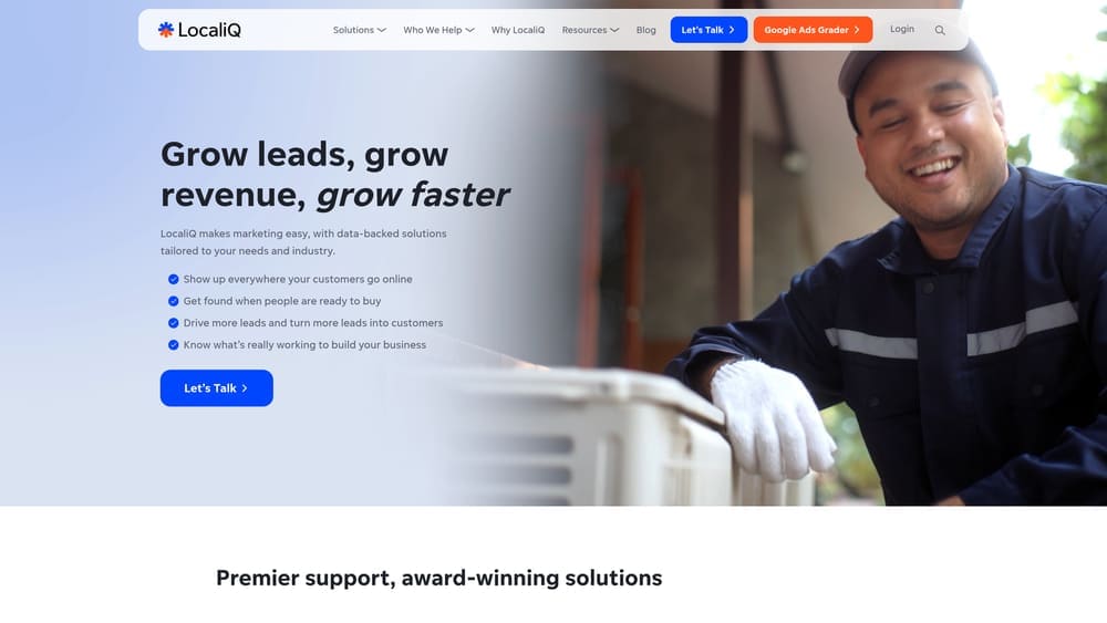 Screenshot of LOCALiQ website