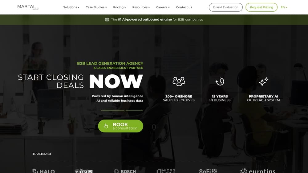 Screenshot of Martal Group website