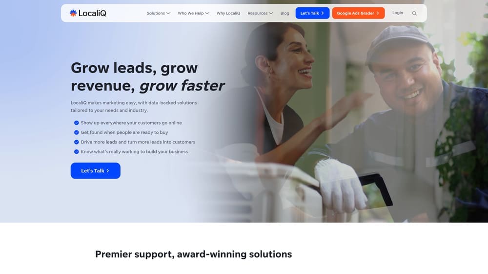 Screenshot of LocaliQ website