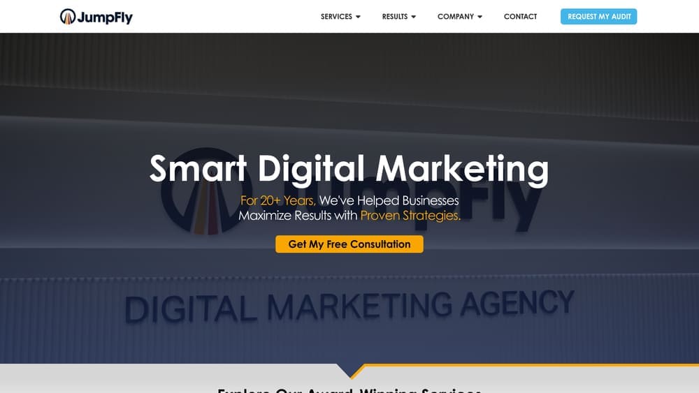 Screenshot of JumpFly website