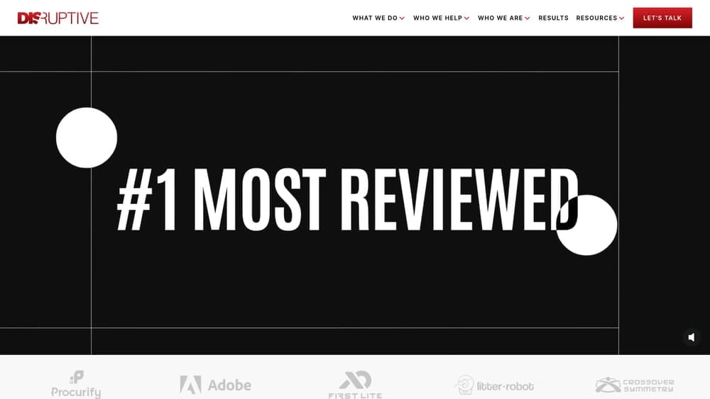 Screenshot of Disruptive Advertising website