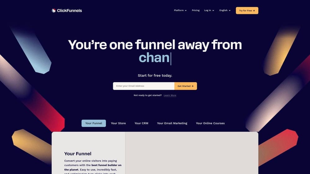 Screenshot of ClickFunnels website