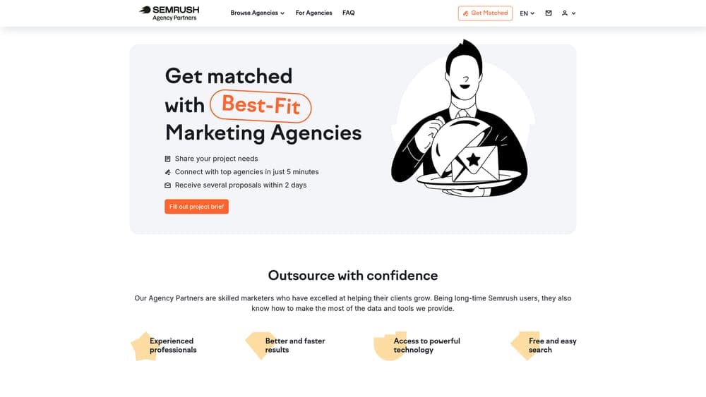 Screenshot of Semrush Agency Growth Kit website