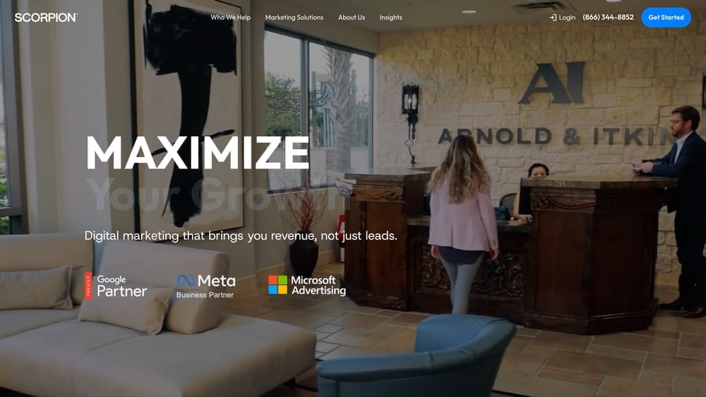 Screenshot of Scorpion website