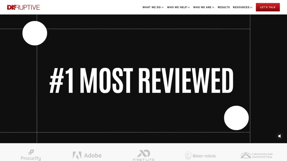 Screenshot of Disruptive Advertising website