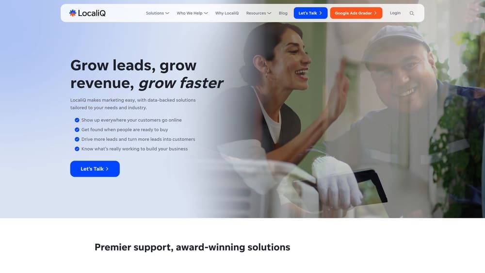 Screenshot of LocaliQ website