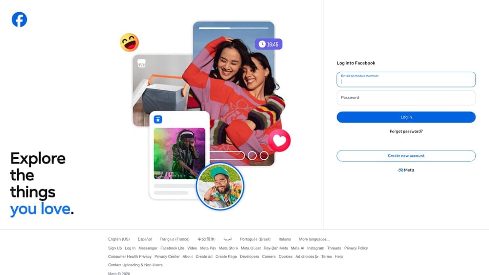 Screenshot of Meta Ads (Facebook & Instagram) website