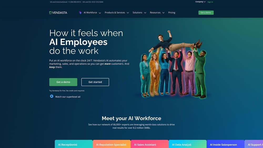 Screenshot of Vendasta website