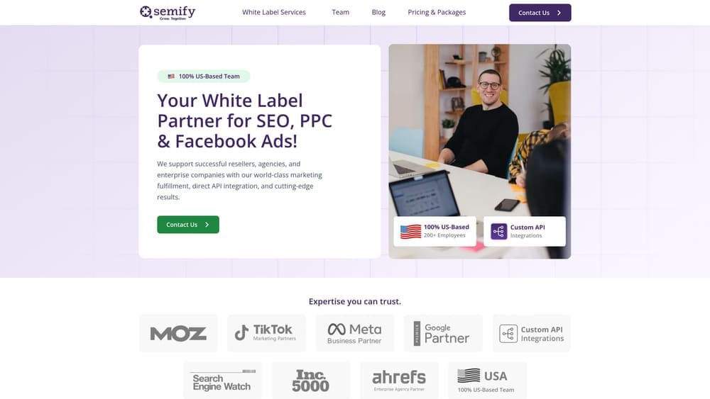 Screenshot of Semify website