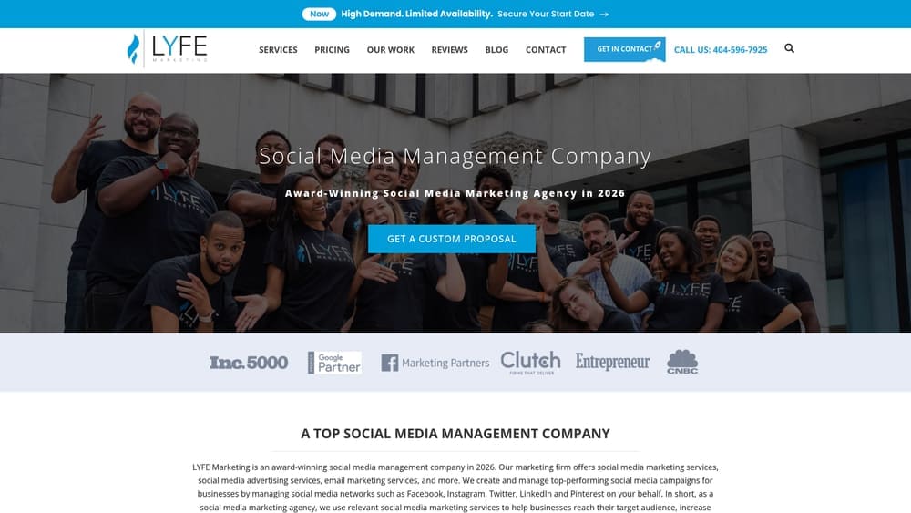 Screenshot of Lyfe Marketing website