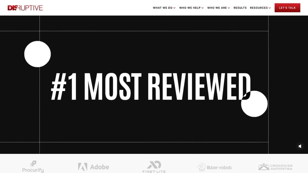 Screenshot of Disruptive Advertising website