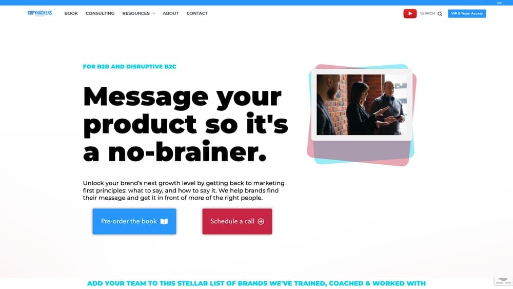Screenshot of Copyhackers website