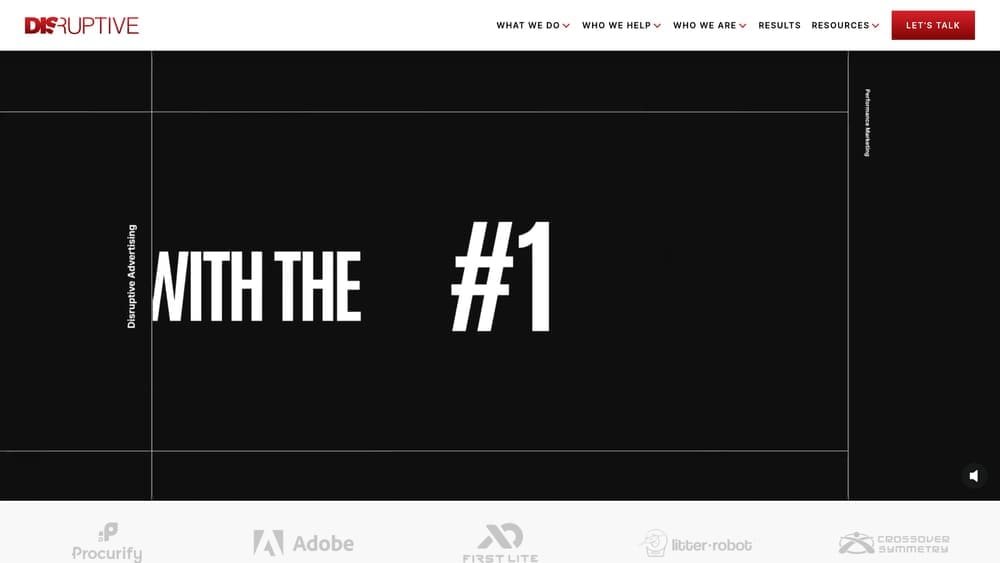 Screenshot of Disruptive Advertising website