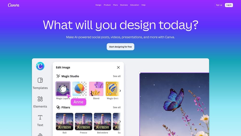 Screenshot of Canva Pro website