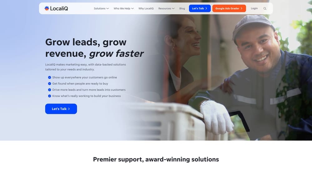 Screenshot of LOCALiQ website