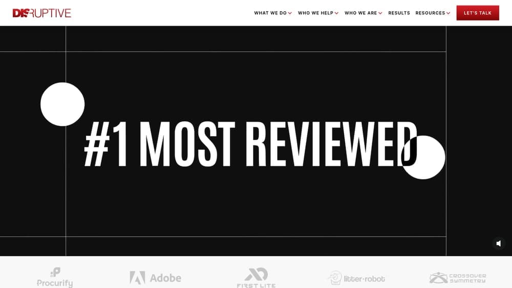 Screenshot of Disruptive Advertising website