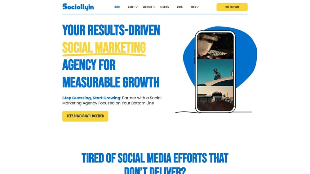 Screenshot of Sociallyin website