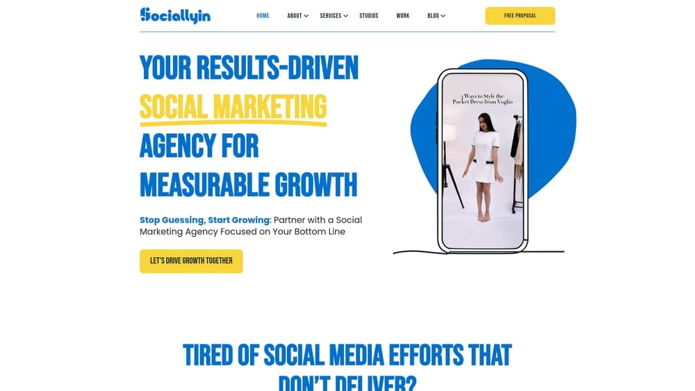 Screenshot of Sociallyin website