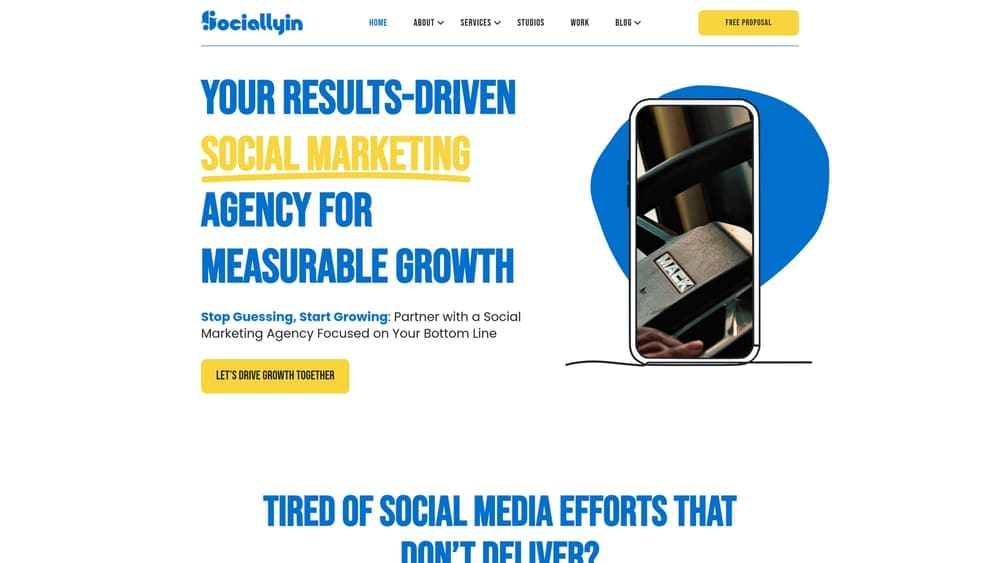 Screenshot of Sociallyin website