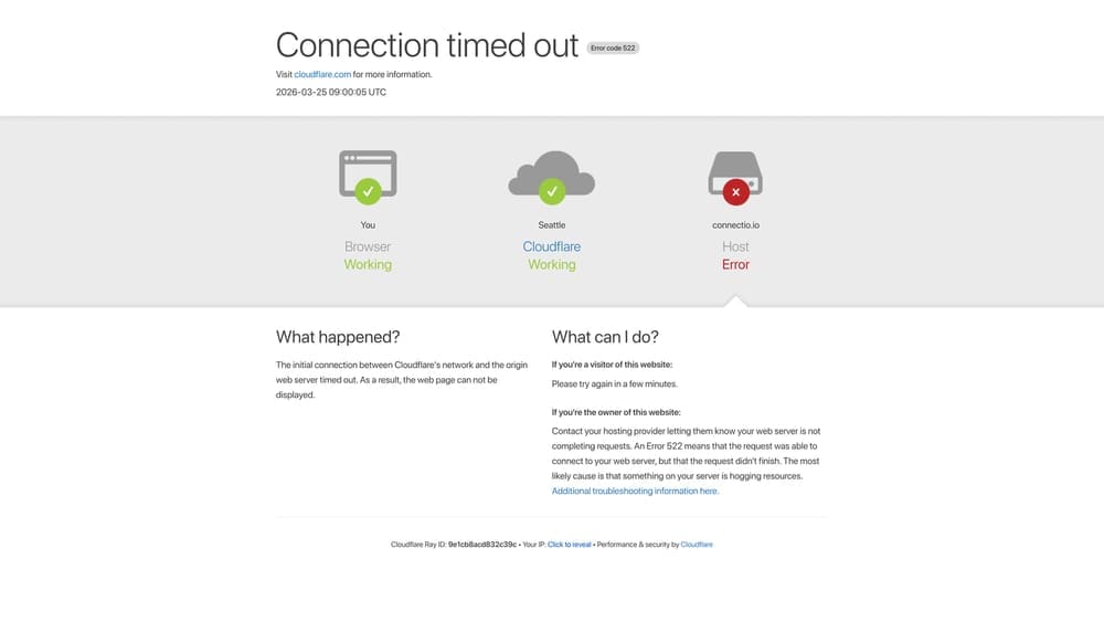 Screenshot of Connectio website