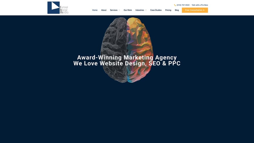 Screenshot of Funnel Boost Media website