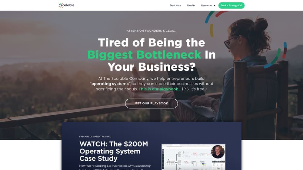 Screenshot of Scalable CFO Marketing website
