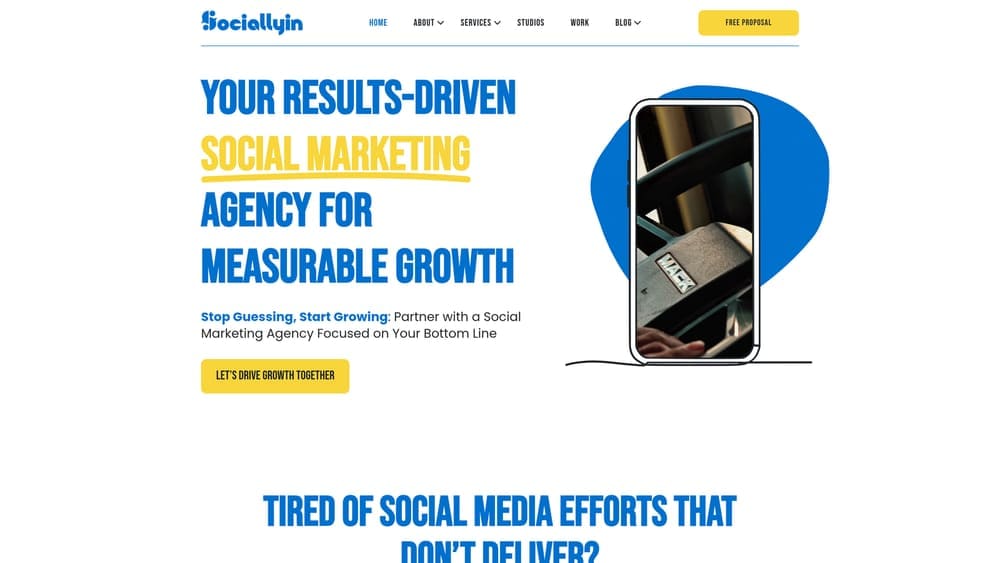 Screenshot of Sociallyin website