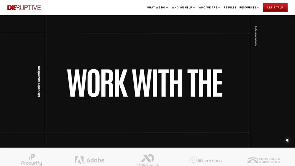 Screenshot of Disruptive Advertising website