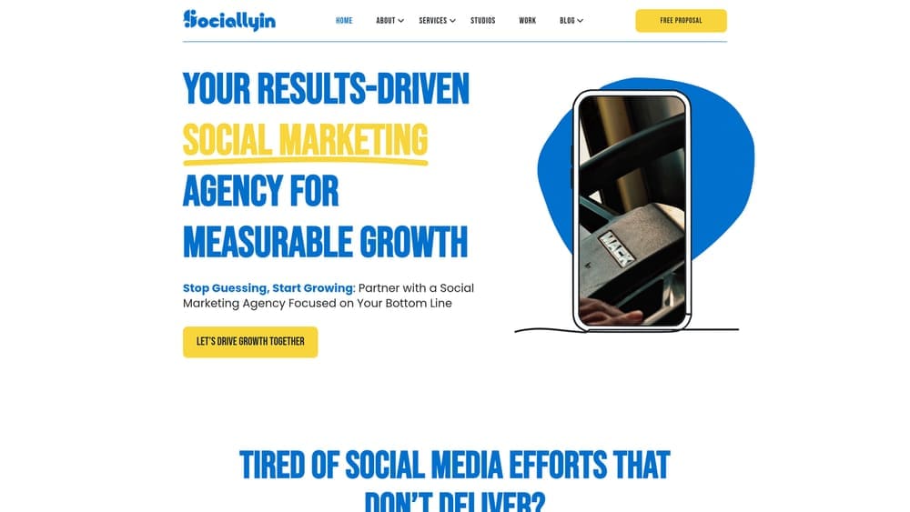 Screenshot of Sociallyin website