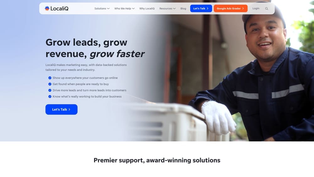 Screenshot of LocaliQ website