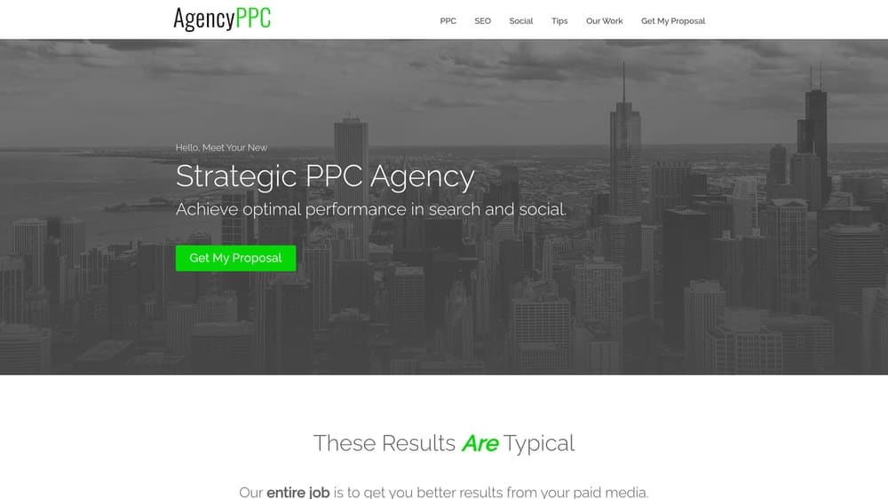 Screenshot of AgencyPPC website