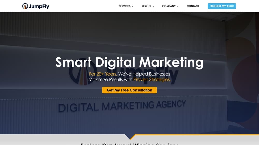 Screenshot of JumpFly website