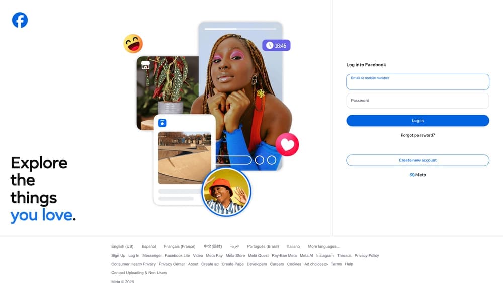 Screenshot of Meta Ads (Facebook & Instagram) website