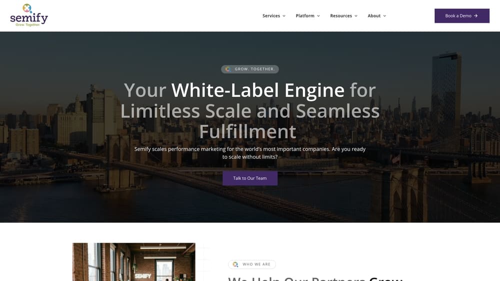 Screenshot of Semify website