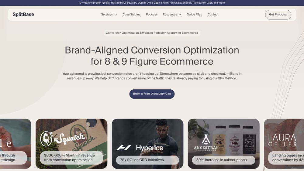 Screenshot of SplitBase website