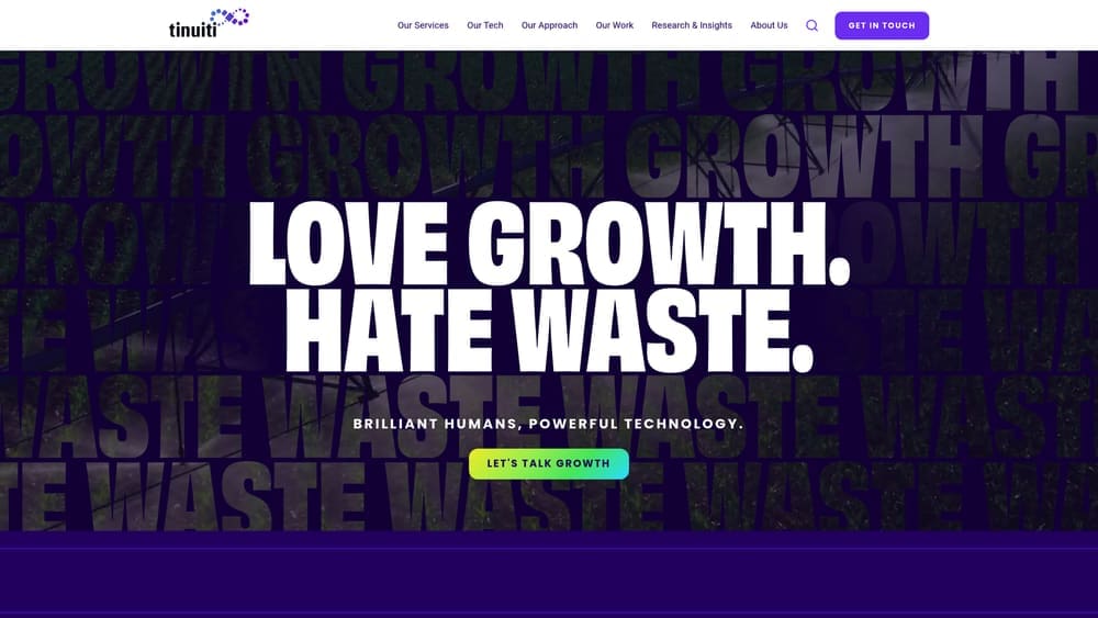 Screenshot of Tinuiti website