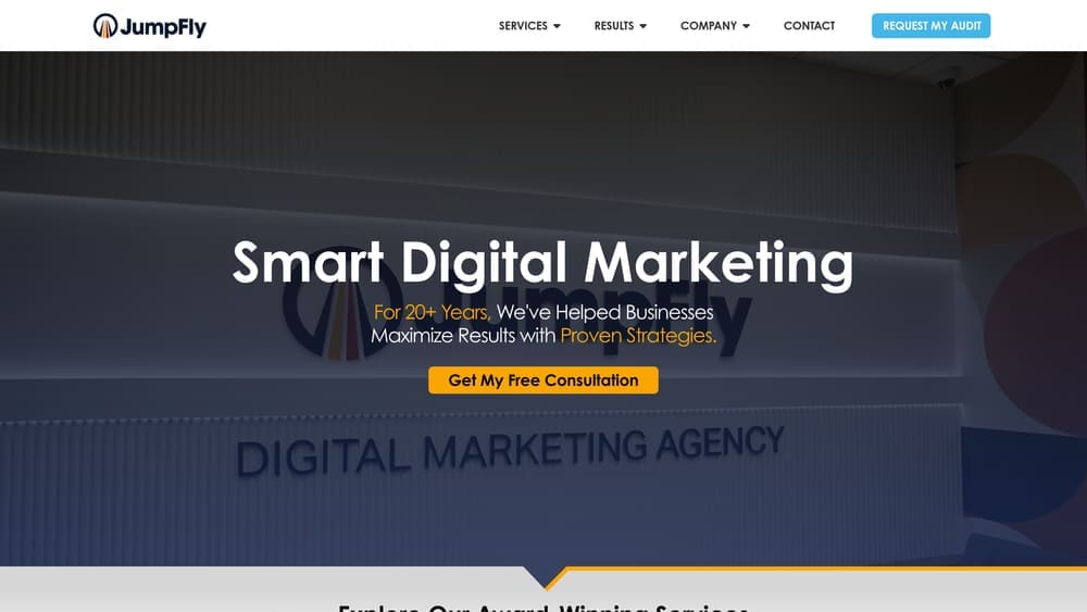 Screenshot of JumpFly website