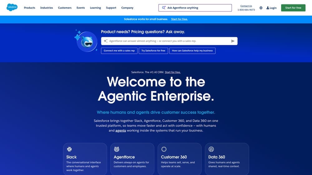 Screenshot of Salesforce Financial Services Cloud website