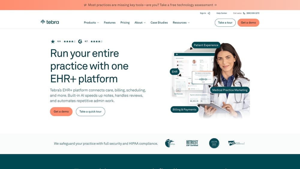 Screenshot of PatientPop website
