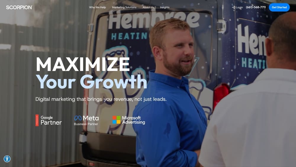 Screenshot of Scorpion website