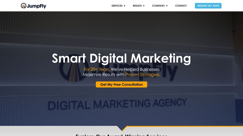 Screenshot of JumpFly website