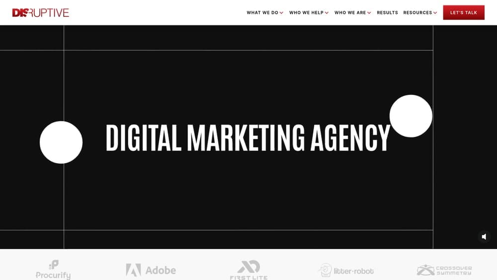 Screenshot of Disruptive Advertising website