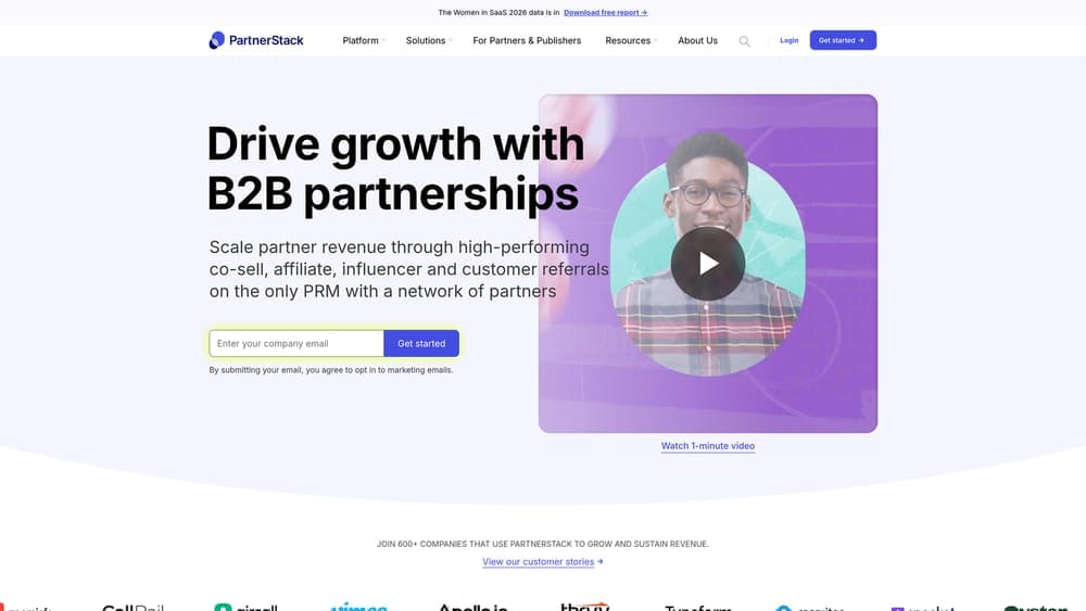 Screenshot of PartnerStack website